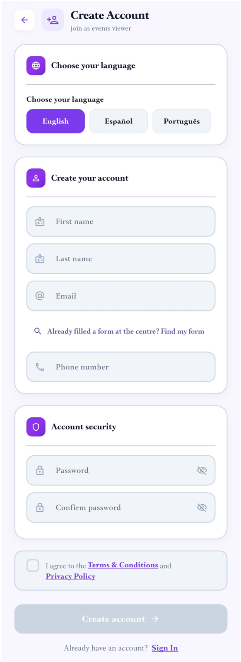 Booking a visit