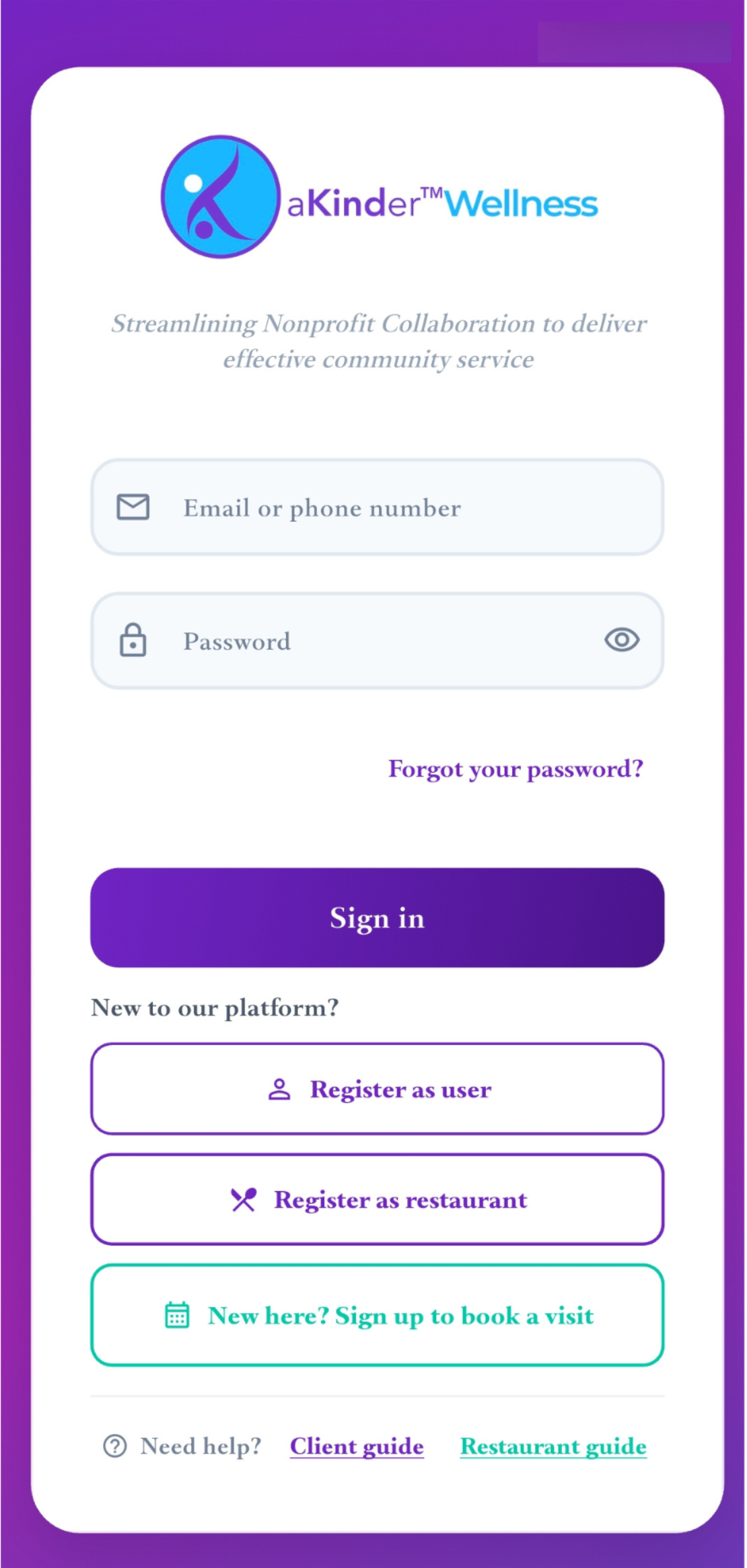 Signing in